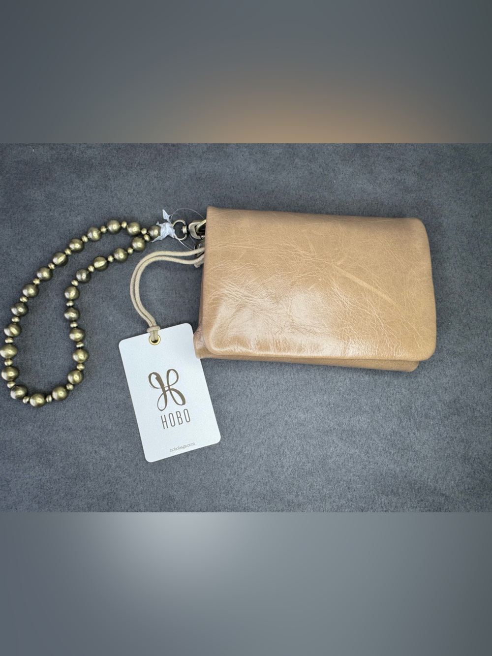 HOBO Ross Bead Wristlet Cashmere Leather Kiss Lock Wallet NWT